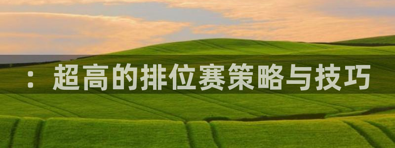 ：超高的排位赛策略与技巧