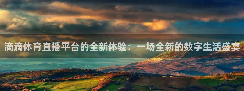 滴滴体育直播平台的全新体验：一场全新的数字生活盛宴