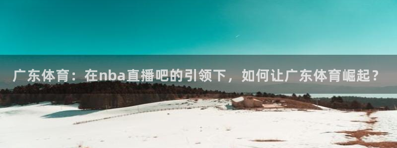 广东体育：在nba直播吧的引领下，如何让广东体育崛起？